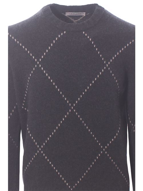 wool and cashmere marquetry crew neck LA FILERIA | 1315619653098